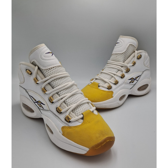 Size 9.5 - Reebok Question Mid Yellow Toe - FX4278 - Picture 2 of 9